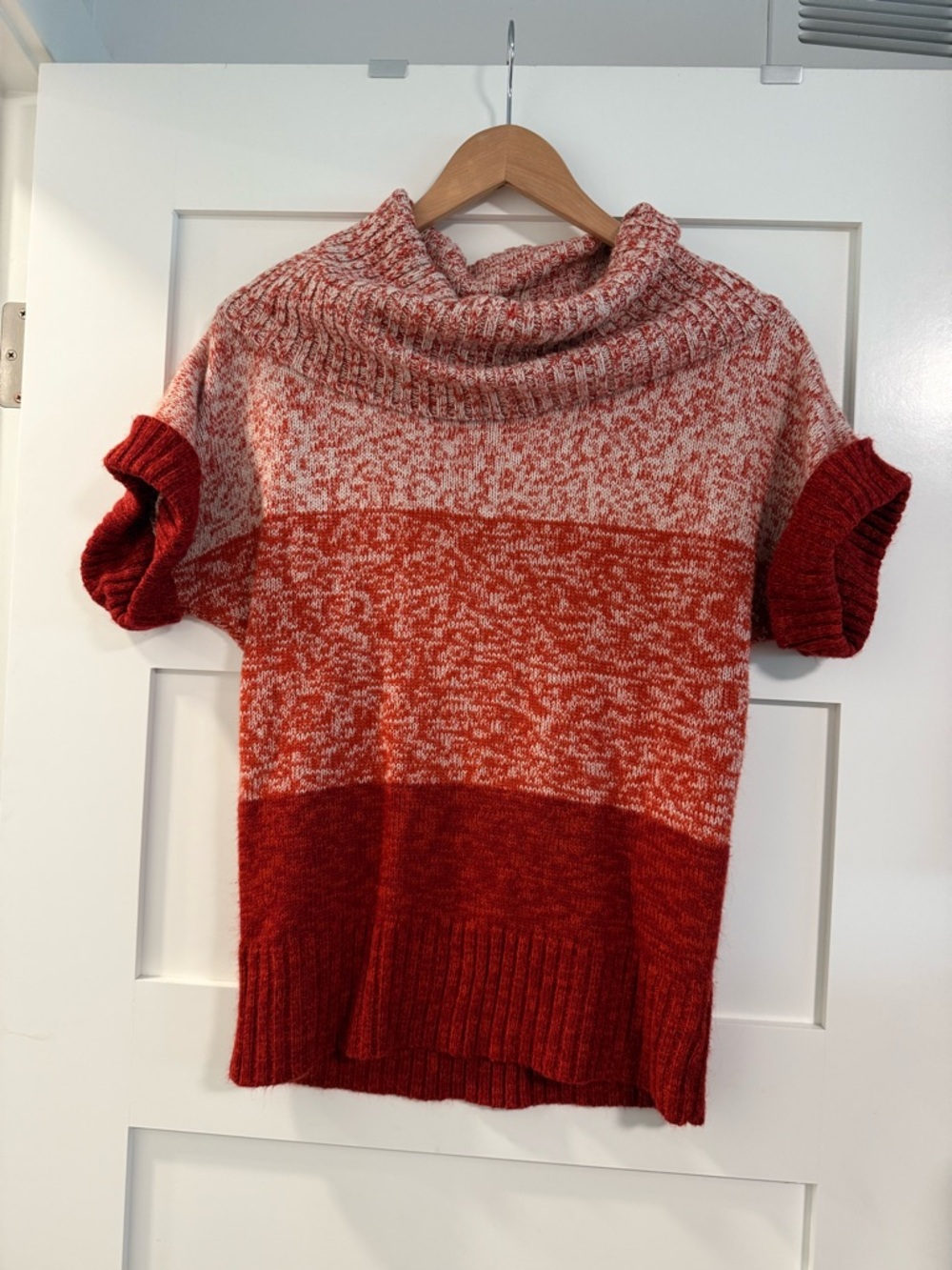 Love Rocks Cozy Red Marled Short-Sleeve Turtleneck Sweater